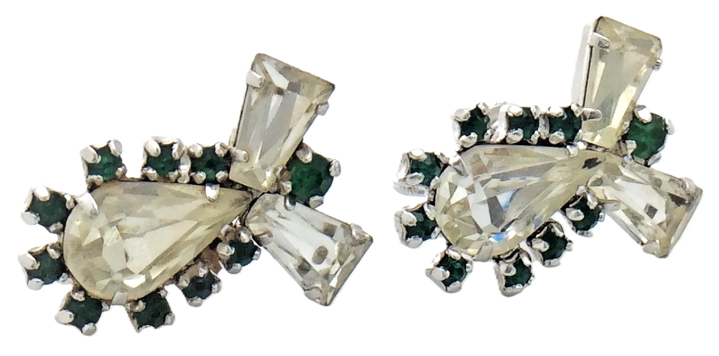 Jay Keel Sterling 925 Silver Screw Back Old Vintage Earrings F996