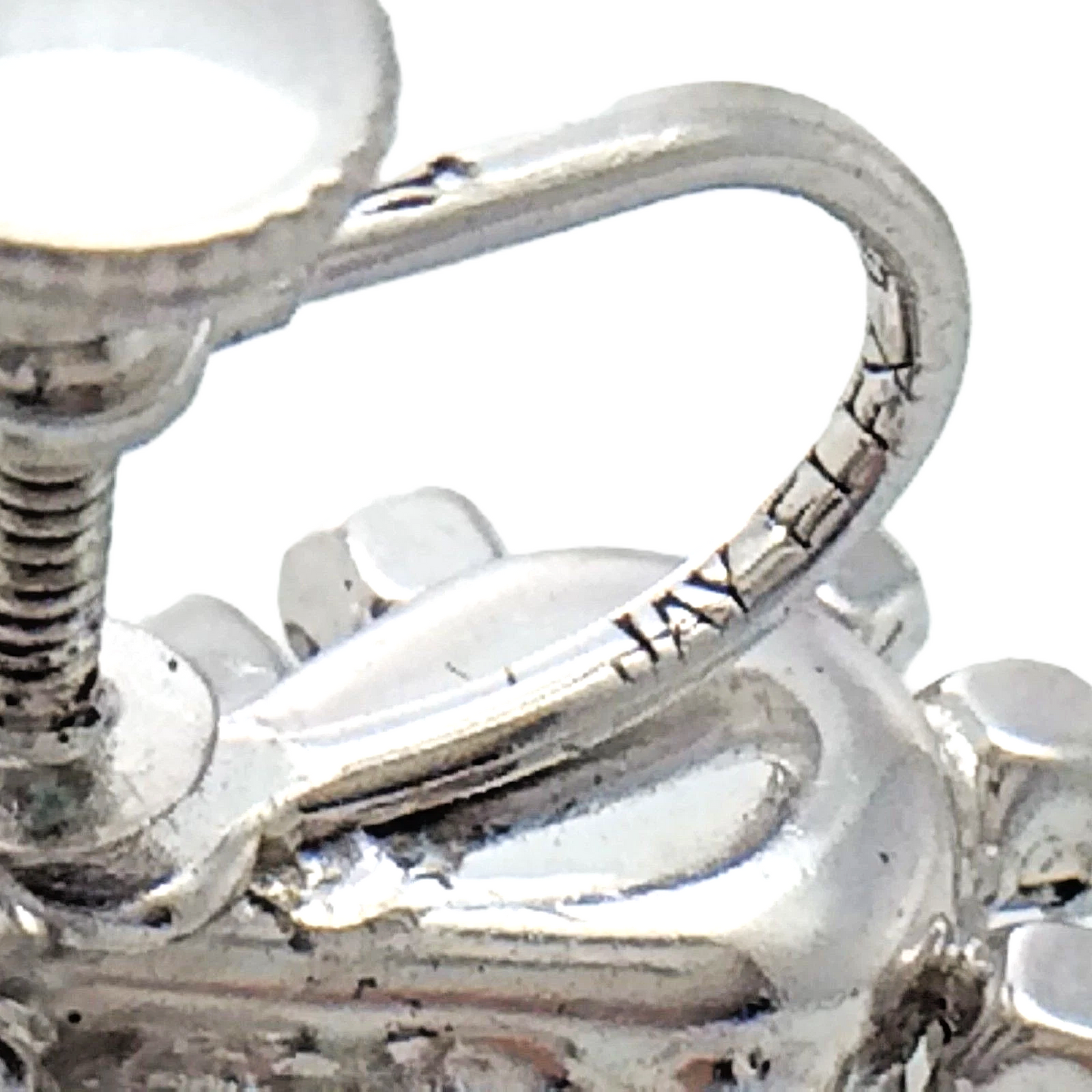 Jay Keel Sterling 925 Silver Screw Back Old Vintage Earrings F996