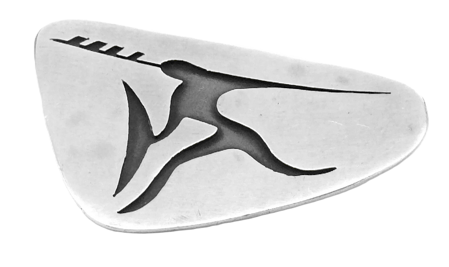 Modernist Mexican Sterling Silver APL Taxco Mexico Ladies Brooch Pinback G779