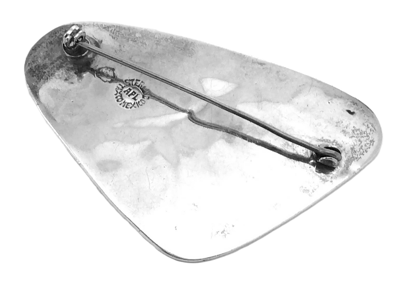 Modernist Mexican Sterling Silver APL Taxco Mexico Ladies Brooch Pinback G779