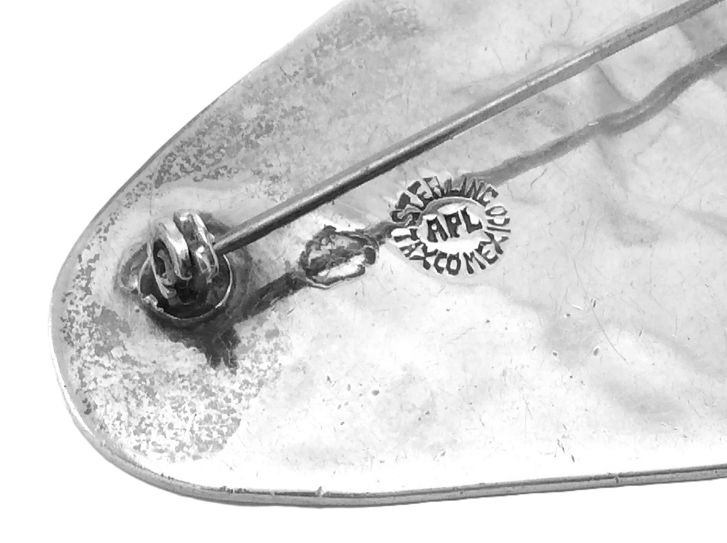 Modernist Mexican Sterling Silver APL Taxco Mexico Ladies Brooch Pinback G779