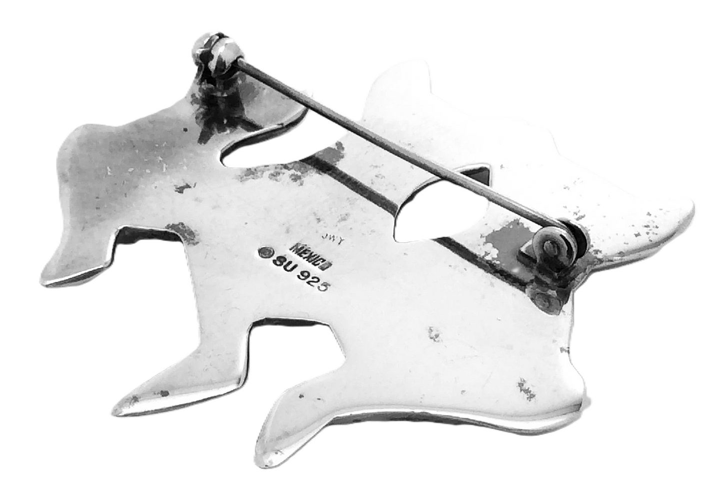 3 Musketeers Cats Kitties Sterling Silver 925 Mexico Womens Brooch Pin G872