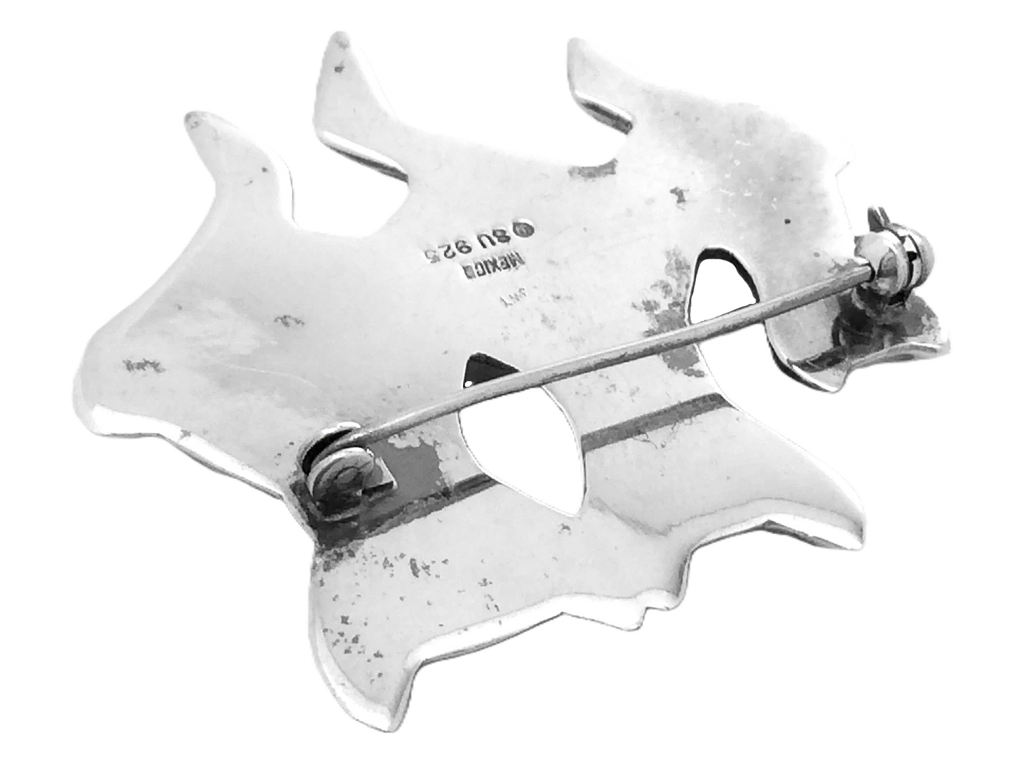 3 Musketeers Cats Kitties Sterling Silver 925 Mexico Womens Brooch Pin G872