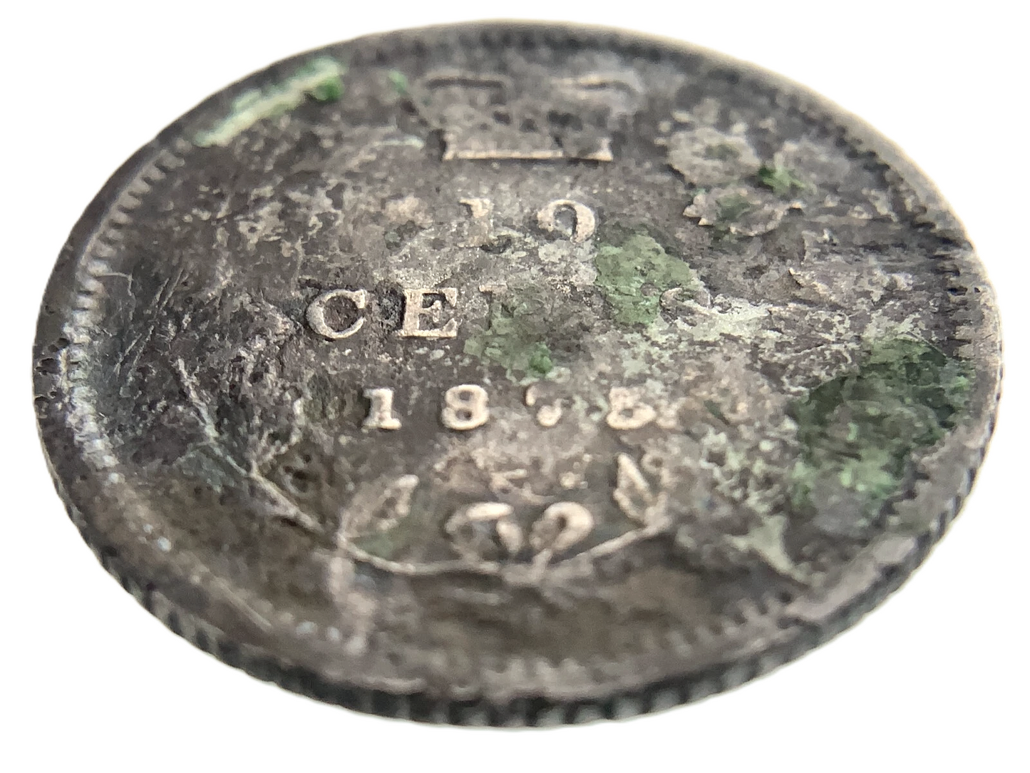 .069 ozt 1875 H Rare Canada Silver 10¢