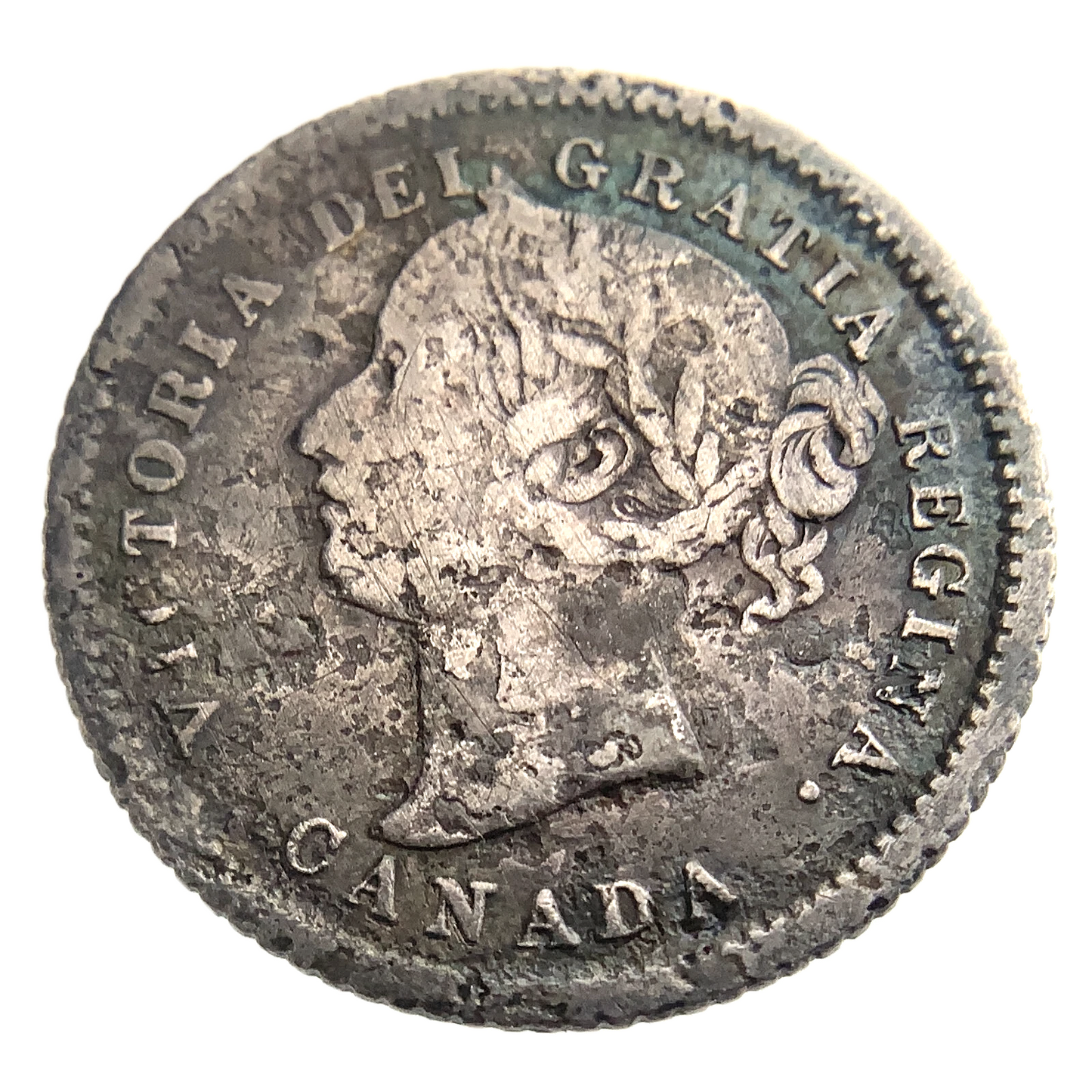 .069 ozt 1875 H Rare Canada Silver 10¢