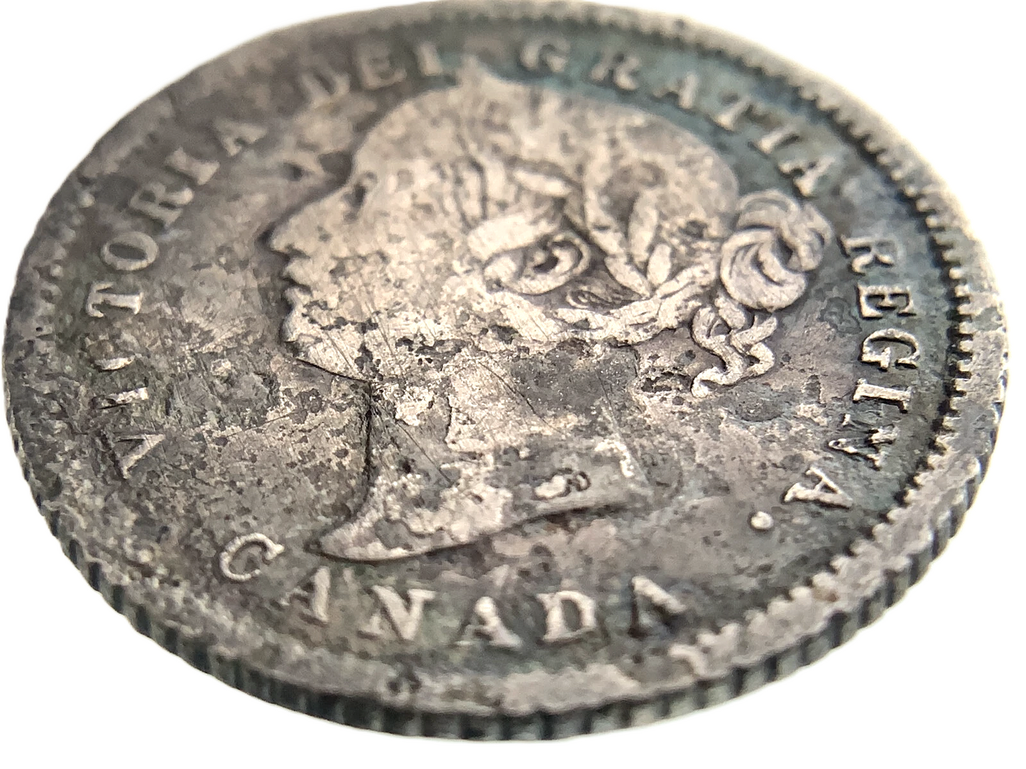 .069 ozt 1875 H Rare Canada Silver 10¢