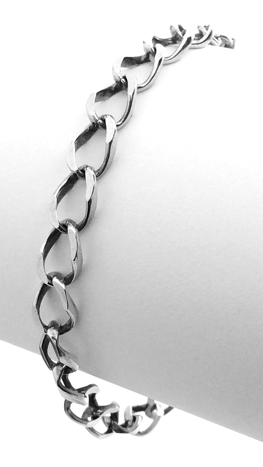 Women Vintage Ladies Sterling Silver Curb Link Bracelet 7.5in 7.2g H240