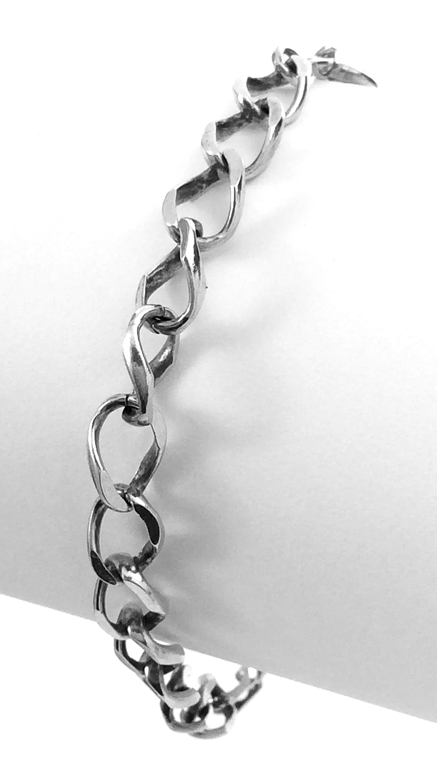 Women Vintage Ladies Sterling Silver Curb Link Bracelet 7.5in 7.2g H240