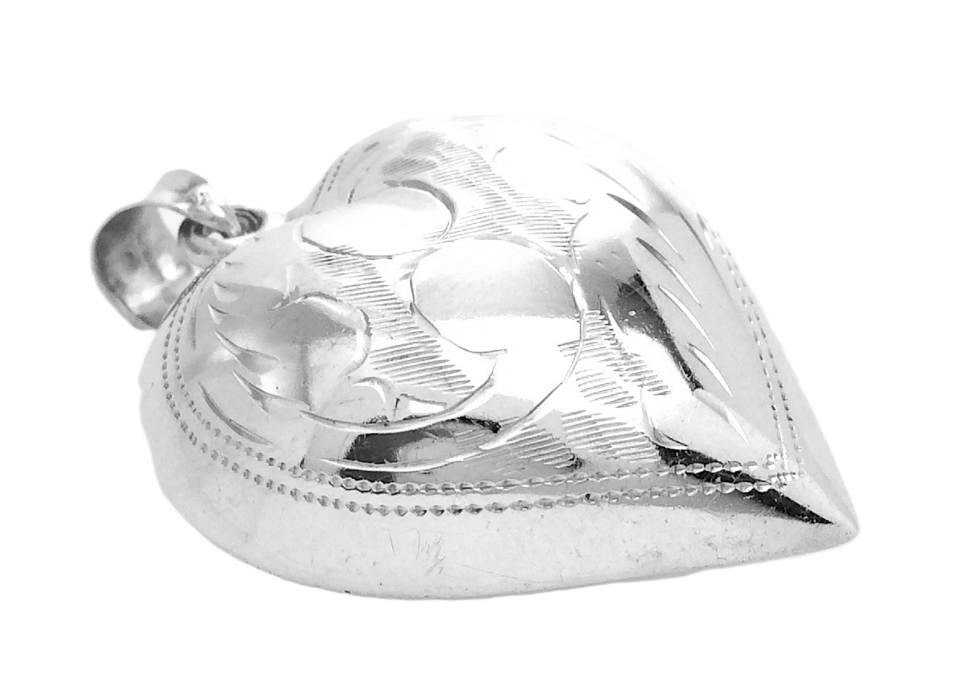 Womens Vintage Sterling Silver Hollow Heart Necklace Pendant 1.25 in 5.6g H255