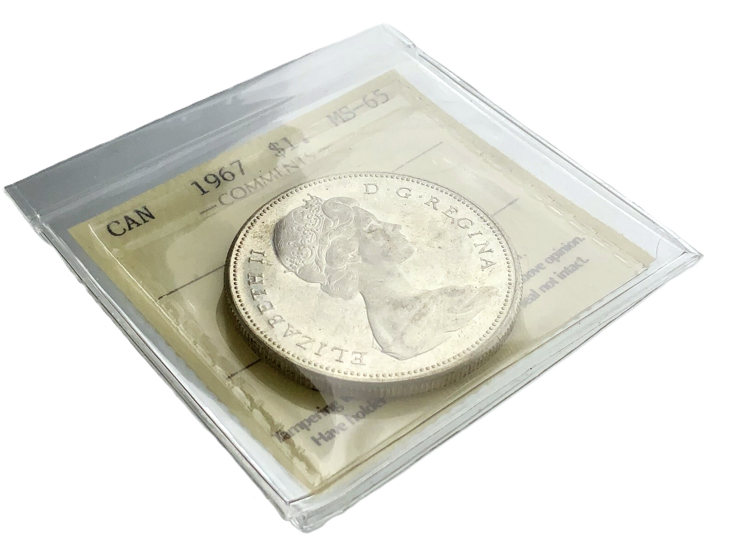 .600 ozt 1967 Dollar Graded MS-65 Silver $1