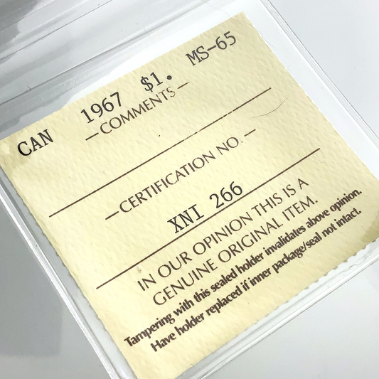 .600 ozt 1967 Dollar Graded MS-65 Silver $1