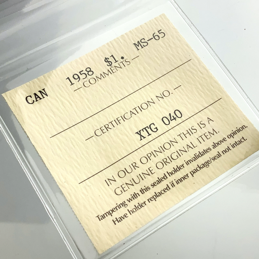 .600 ozt 1958 British Columbia MS-65 $1