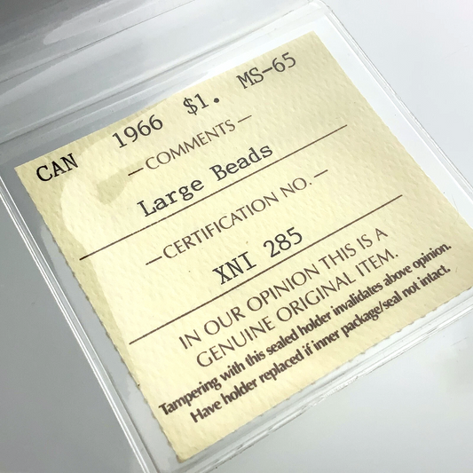 .600 ozt 1966 Voyageur Large Beads MS-65 $1