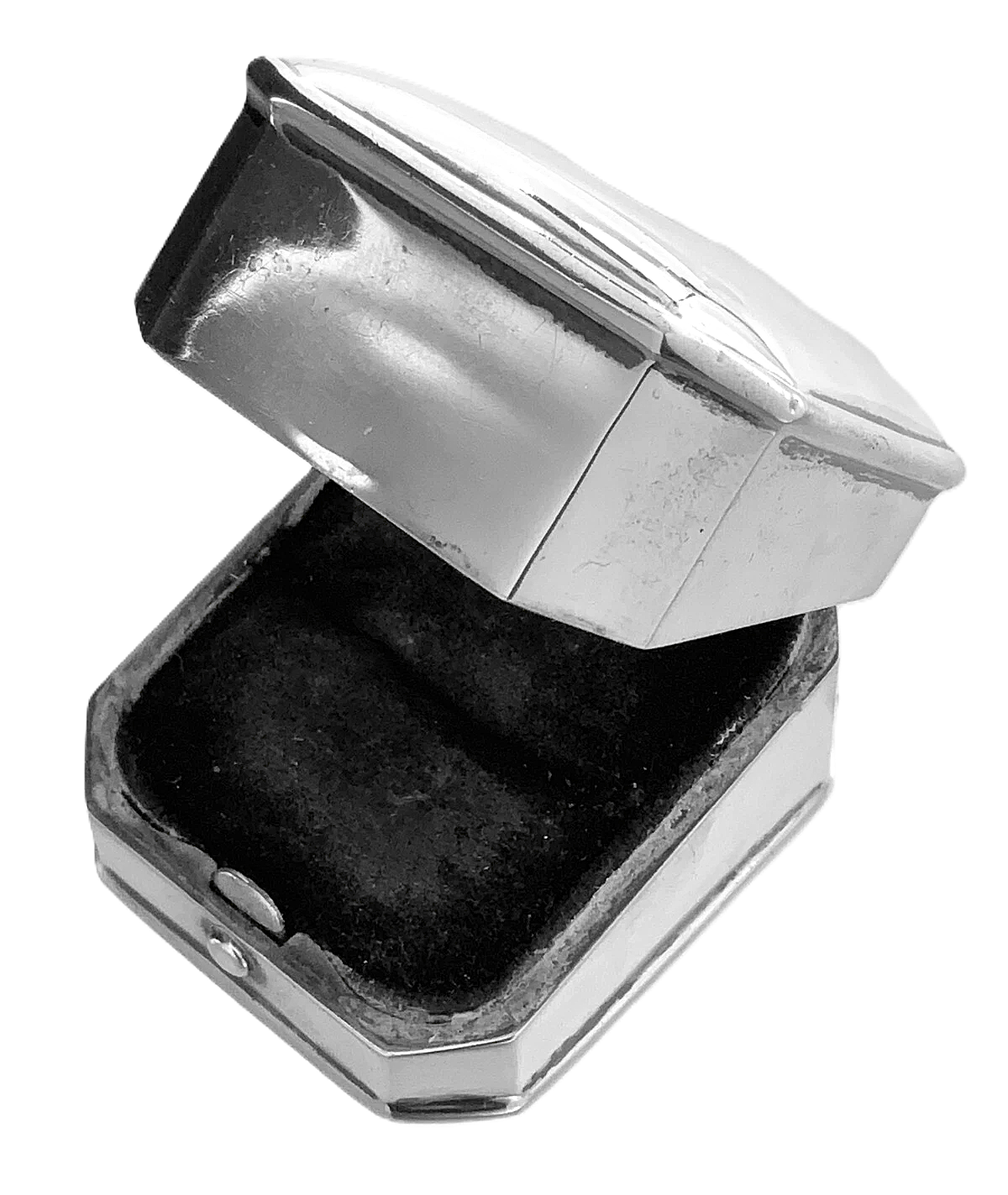 Art Deco Birks Sterling Silver Ring Box Engraved Rectangular Display Box II304