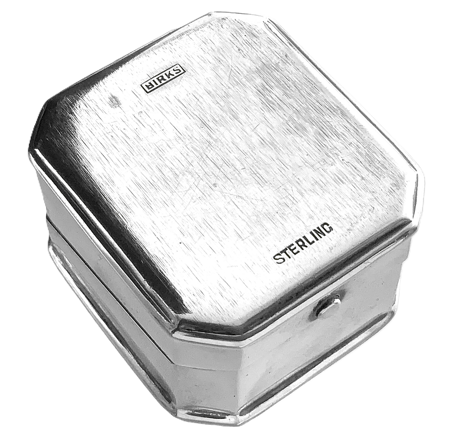 Art Deco Birks Sterling Silver Ring Box Engraved Rectangular Display Box II304