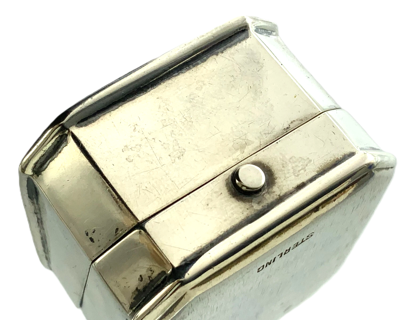 Art Deco Birks Sterling Silver Ring Box Engraved Rectangular Display Box II304