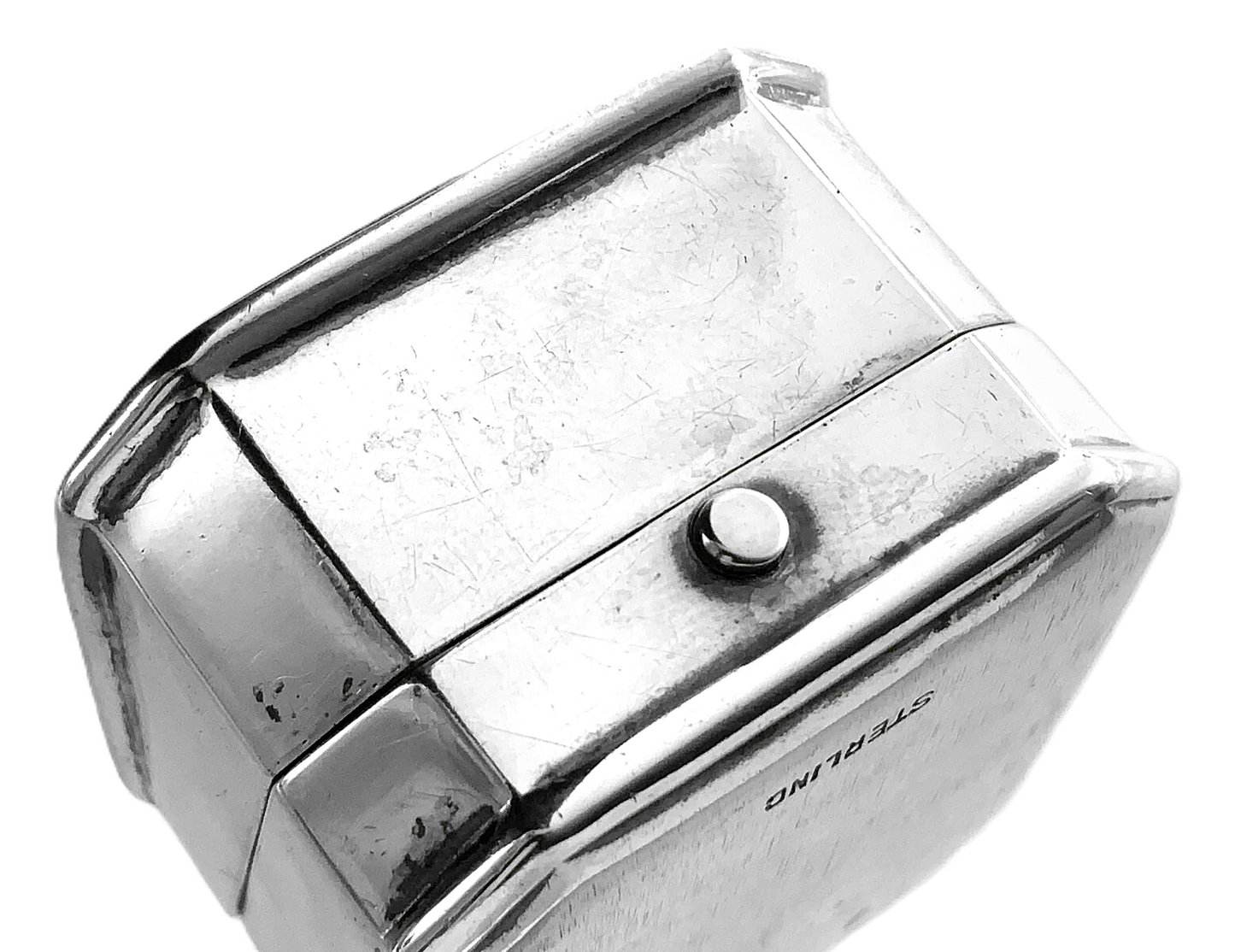 Art Deco Birks Sterling Silver Ring Box Engraved Rectangular Display Box II304