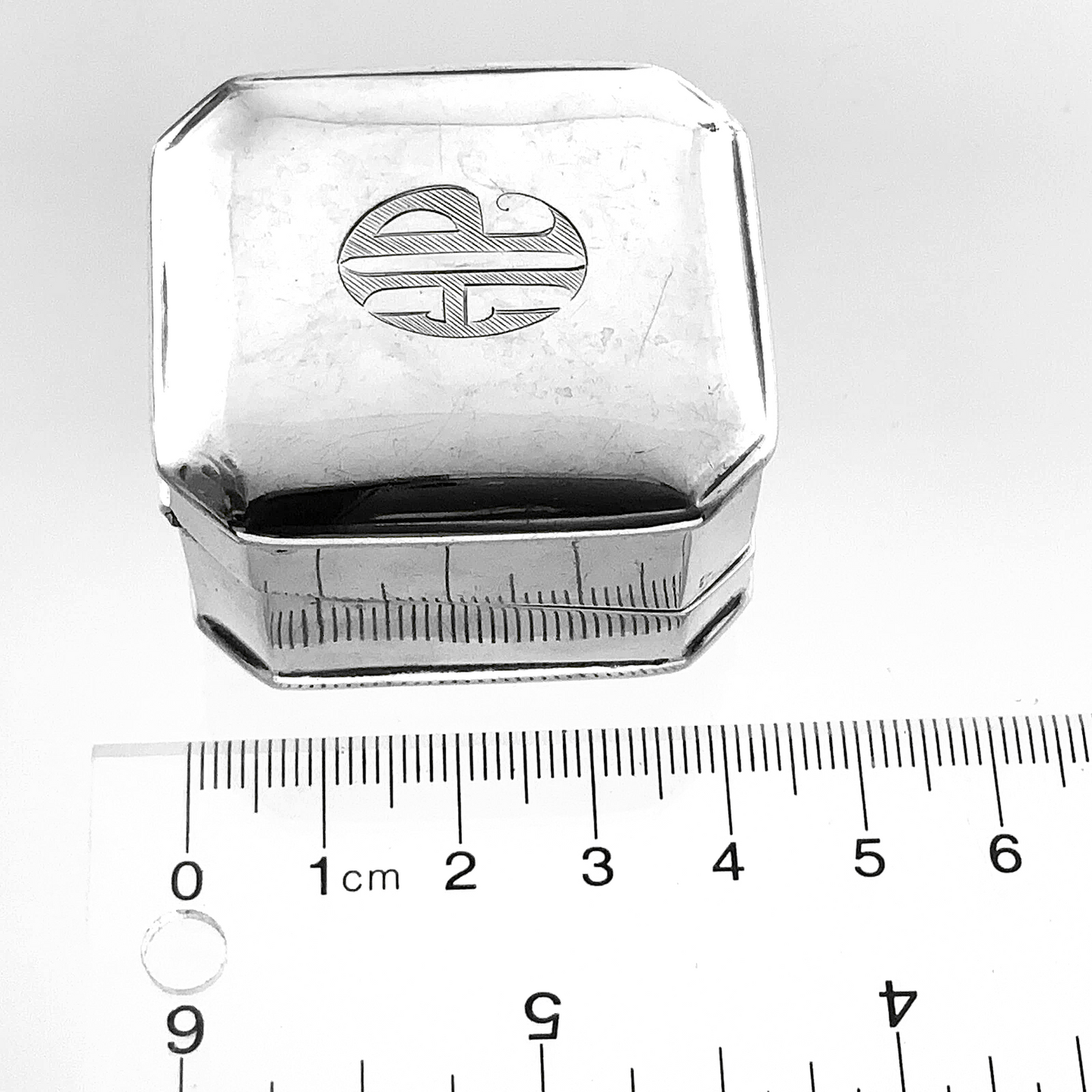 Art Deco Birks Sterling Silver Ring Box Engraved Rectangular Display Box II304