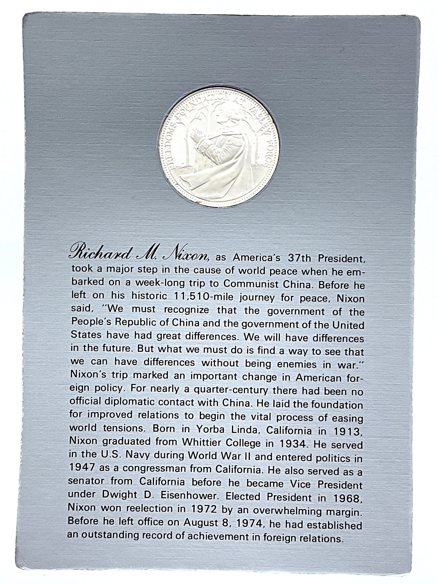 .985 ozt Richard M. Nixon Silver Round