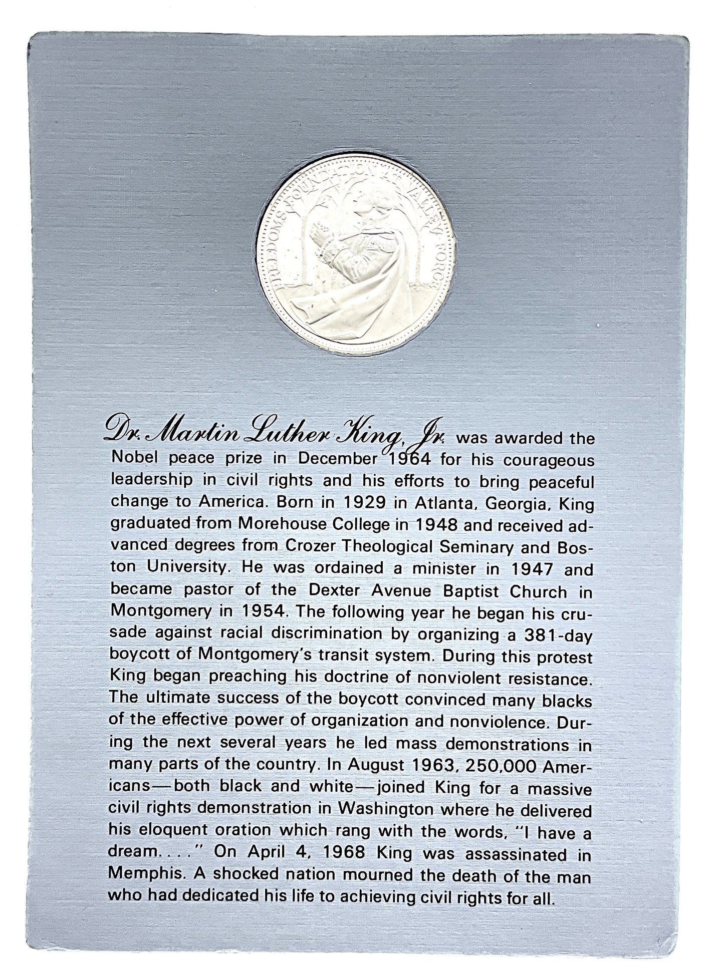 .985 ozt Martin Luther King Jr Silver Round