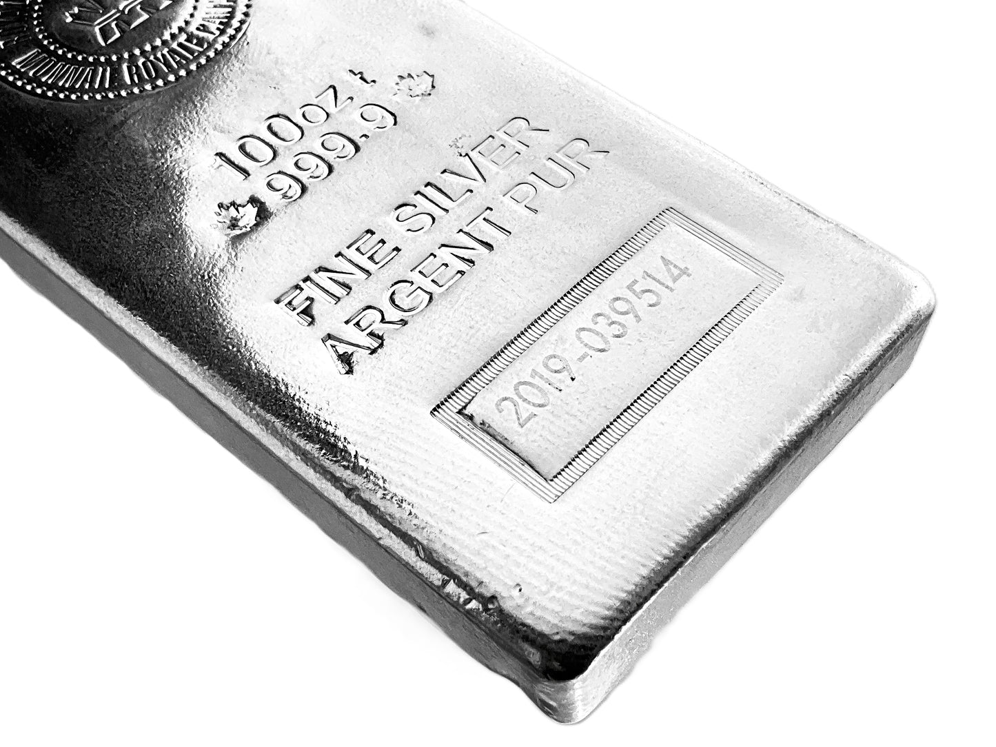 100 ozt Royal Canadian Mint 999 Silver Bar