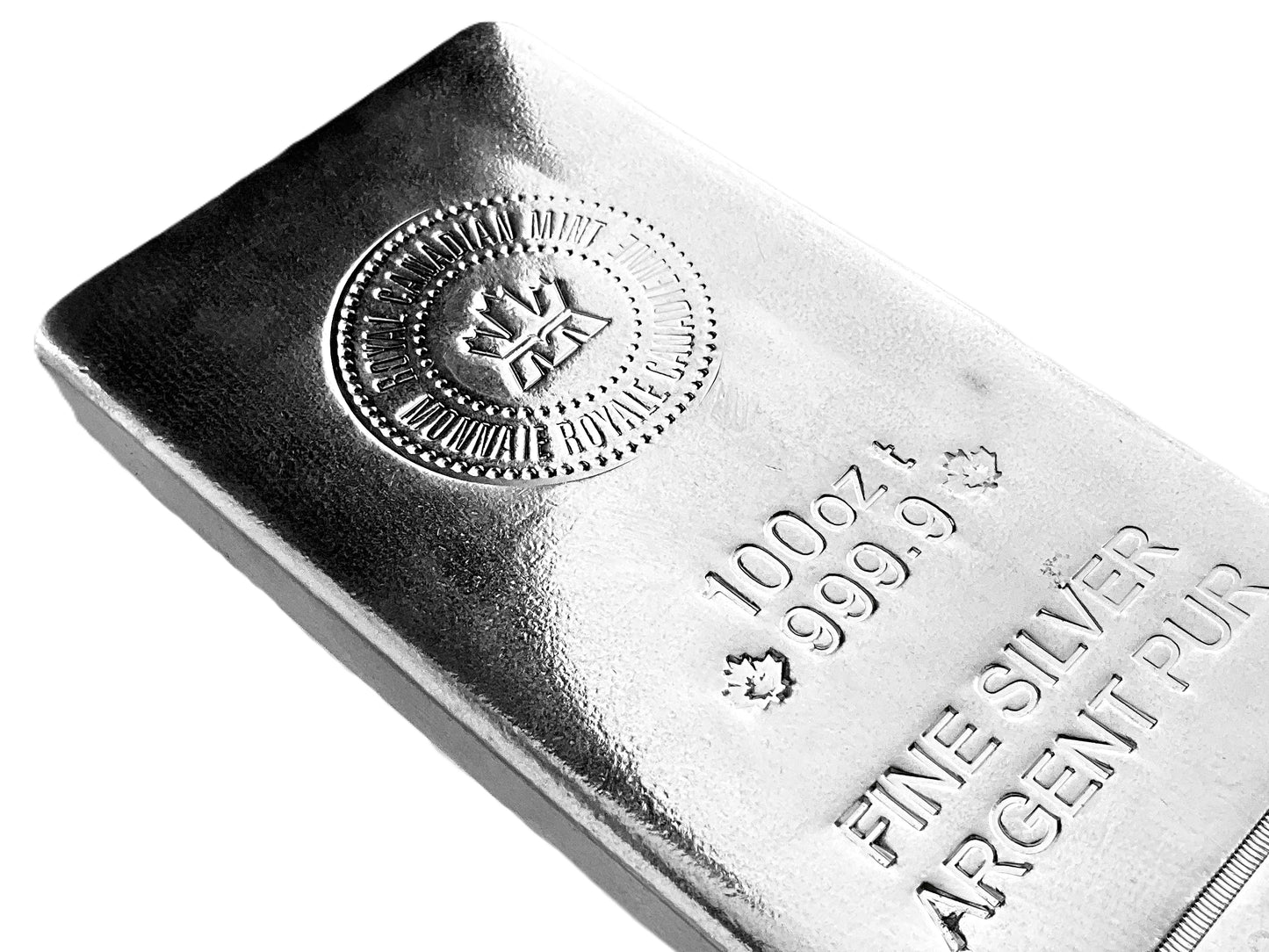 100 ozt Royal Canadian Mint 999 Silver Bar