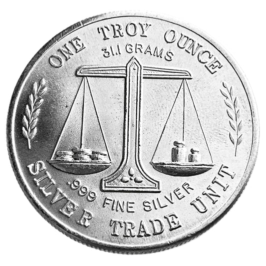 1 ozt Balance Scale Eagle 999 Silver Round