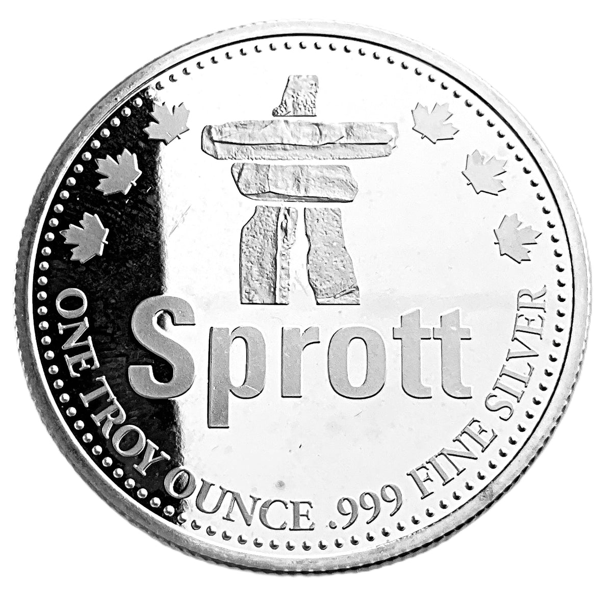 1 ozt Sprott Inukshuk Silver 999 Round – Northshore Gold and Silver
