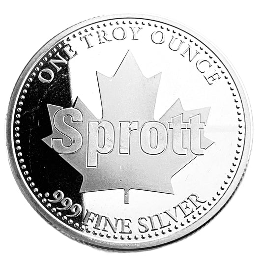 1 ozt Sprott Inukshuk Silver 999 Round