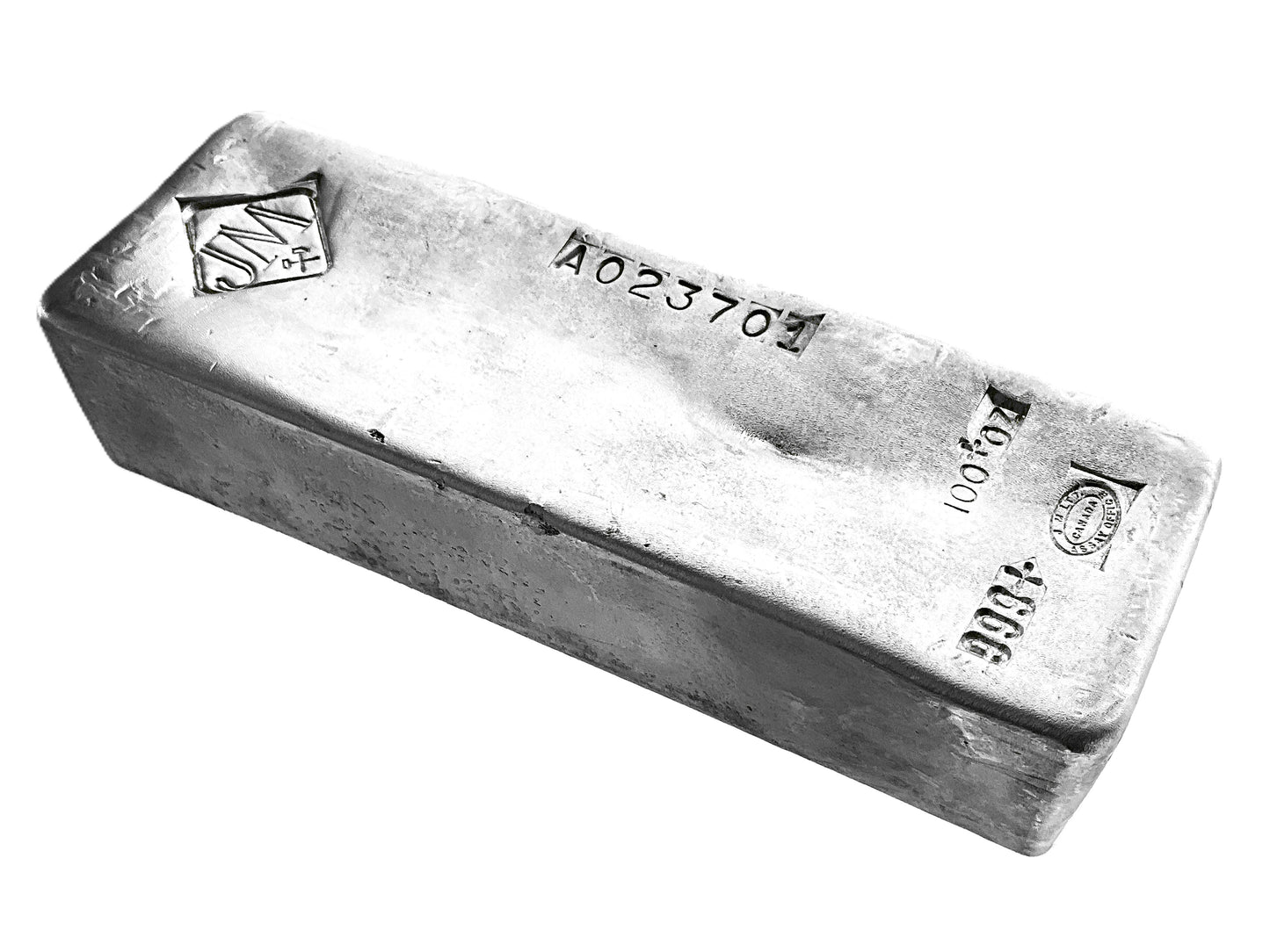 100 ozt Hand Poured Johnson Matthey Bar