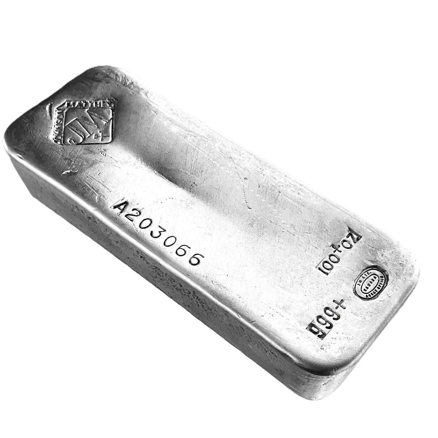 100 ozt Hand Poured Johnson Matthey 999 Bar