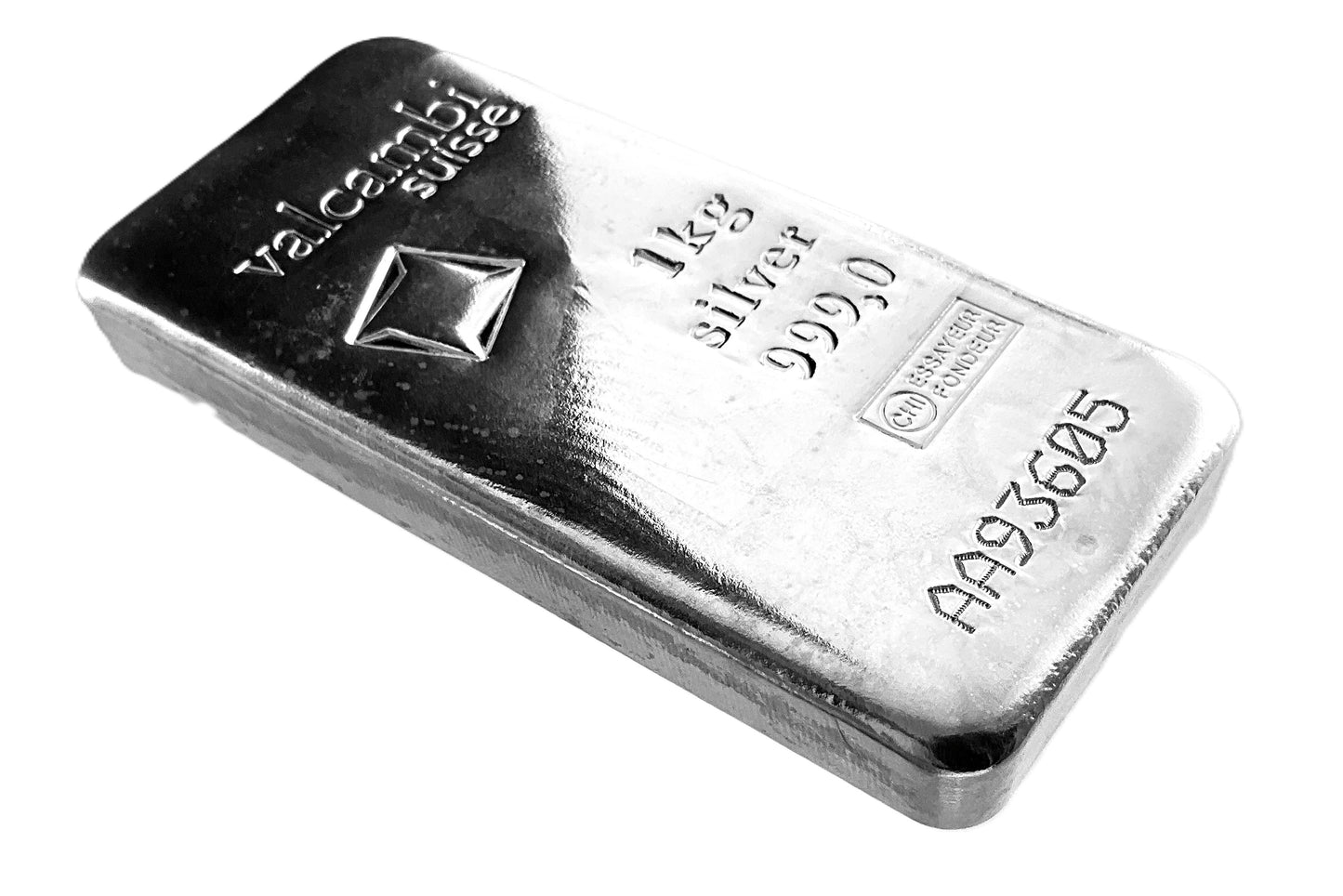 32.15 ozt 1 kg Valcambi 999 Silver Bar