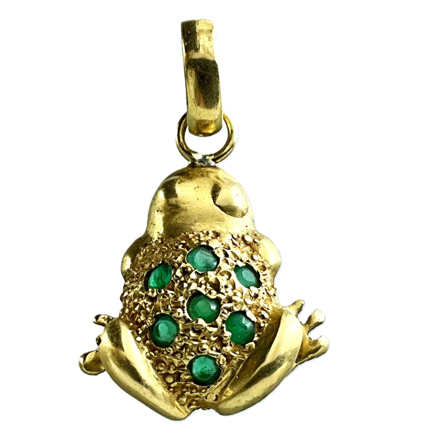 10K Yellow Gold Frog Charm Pendant
