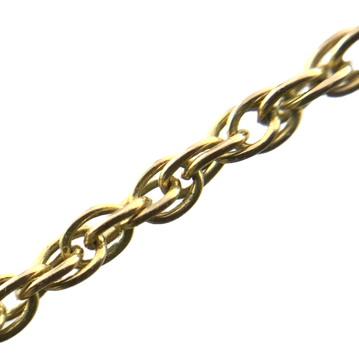 10K Yellow Gold  Rope Link Chain Necklace 24.25 in x 1 mm AU314