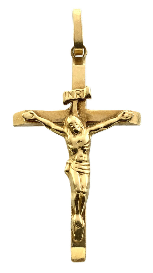 10K Yellow Gold  Religious Crucifix Jesus Christ Charm Pendant AU317