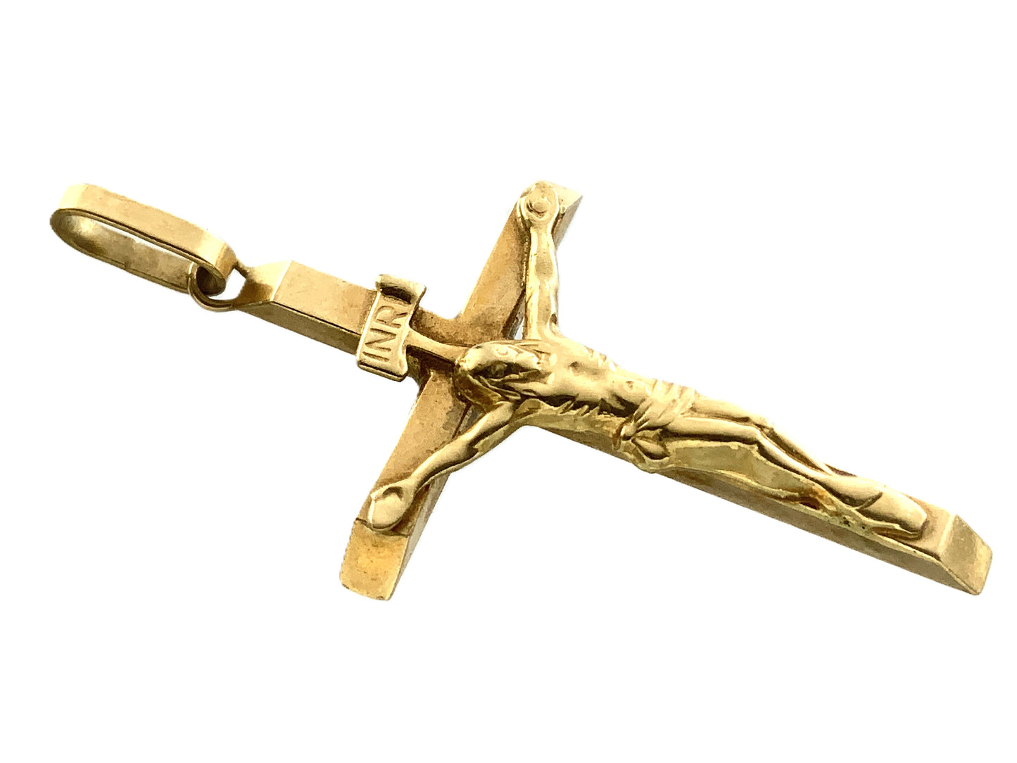 10K Yellow Gold  Religious Crucifix Jesus Christ Charm Pendant AU317