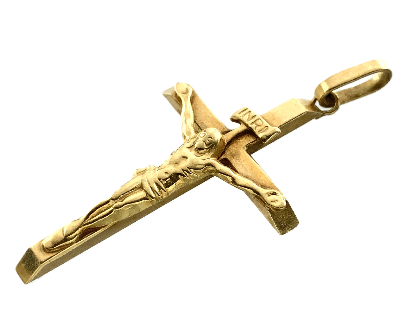 10K Yellow Gold  Religious Crucifix Jesus Christ Charm Pendant AU317