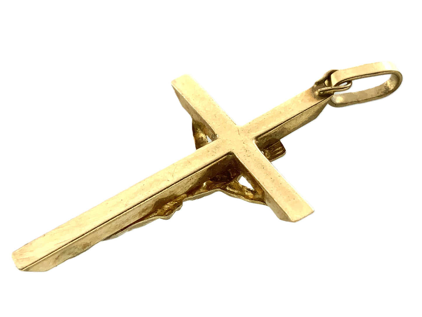 10K Yellow Gold  Religious Crucifix Jesus Christ Charm Pendant AU317