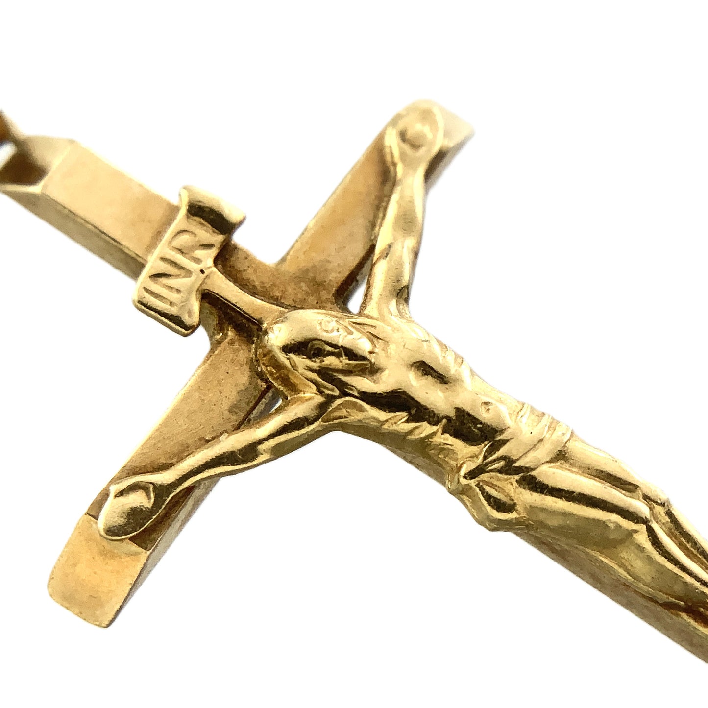 10K Yellow Gold  Religious Crucifix Jesus Christ Charm Pendant AU317