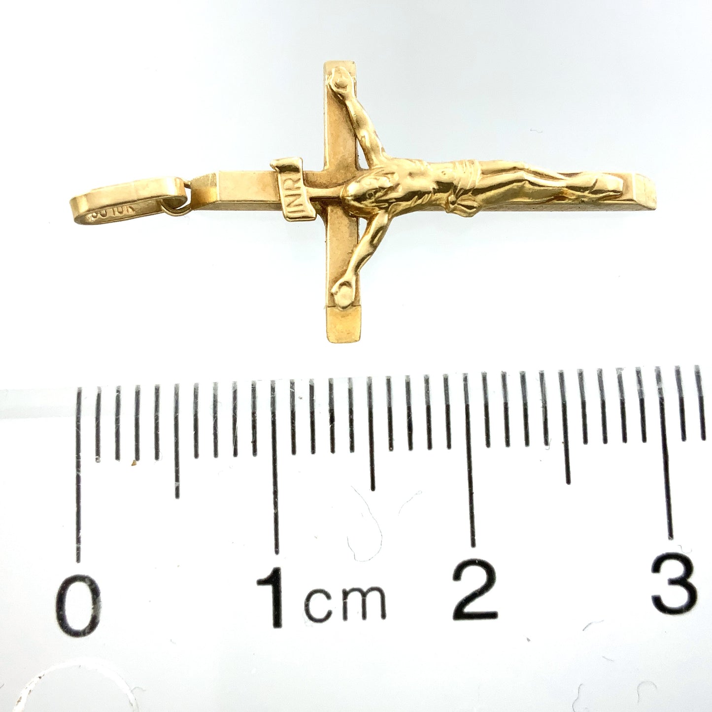 10K Yellow Gold  Religious Crucifix Jesus Christ Charm Pendant AU317