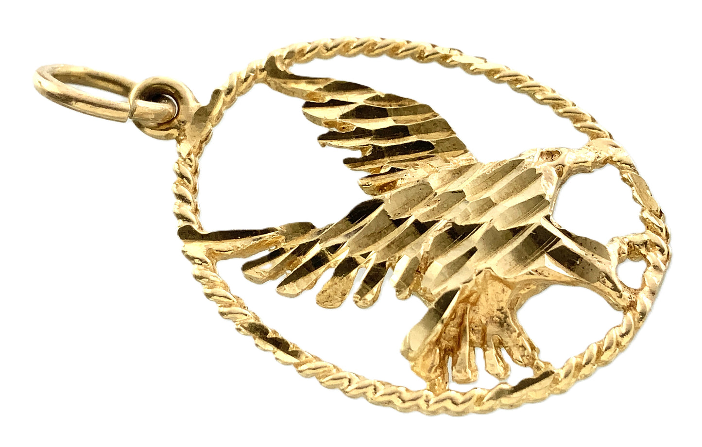 10K Yellow Gold Eagle Charm Pendant AU318