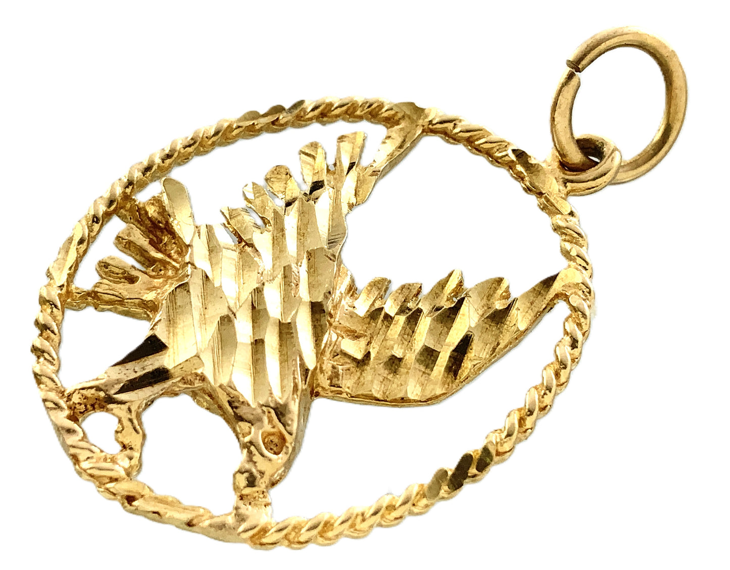 10K Yellow Gold Eagle Charm Pendant AU318