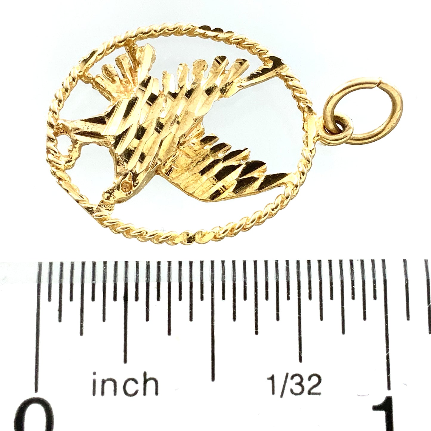 10K Yellow Gold Eagle Charm Pendant AU318