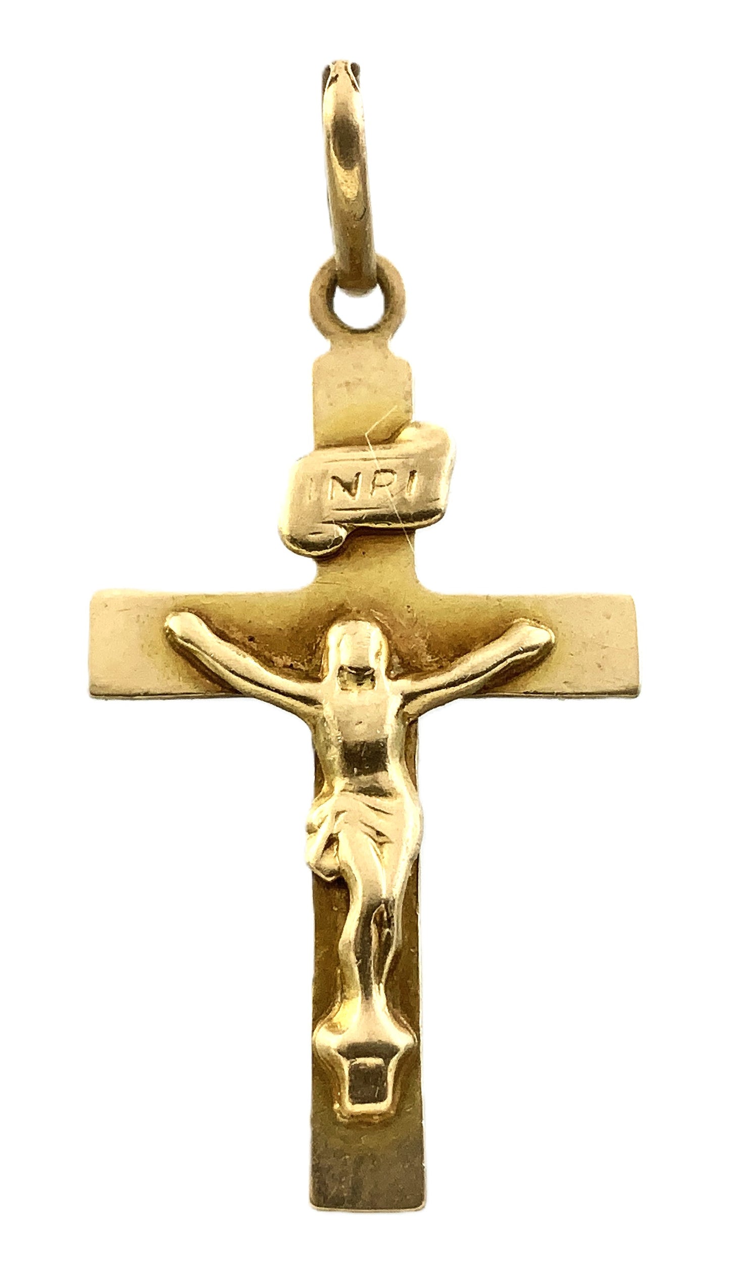 10K Yellow Gold  Religious Crucifix Jesus Christ Charm Pendant  AU319