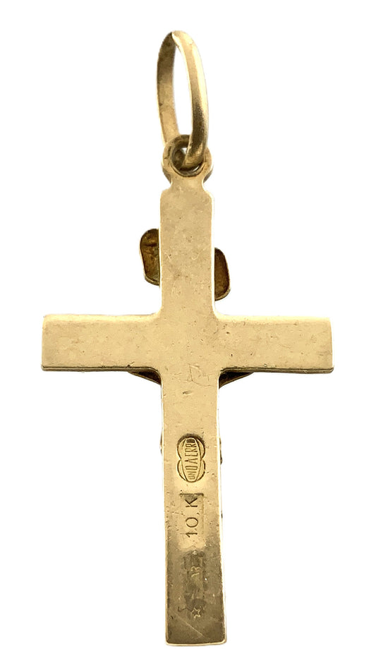 10K Yellow Gold  Religious Crucifix Jesus Christ Charm Pendant  AU319