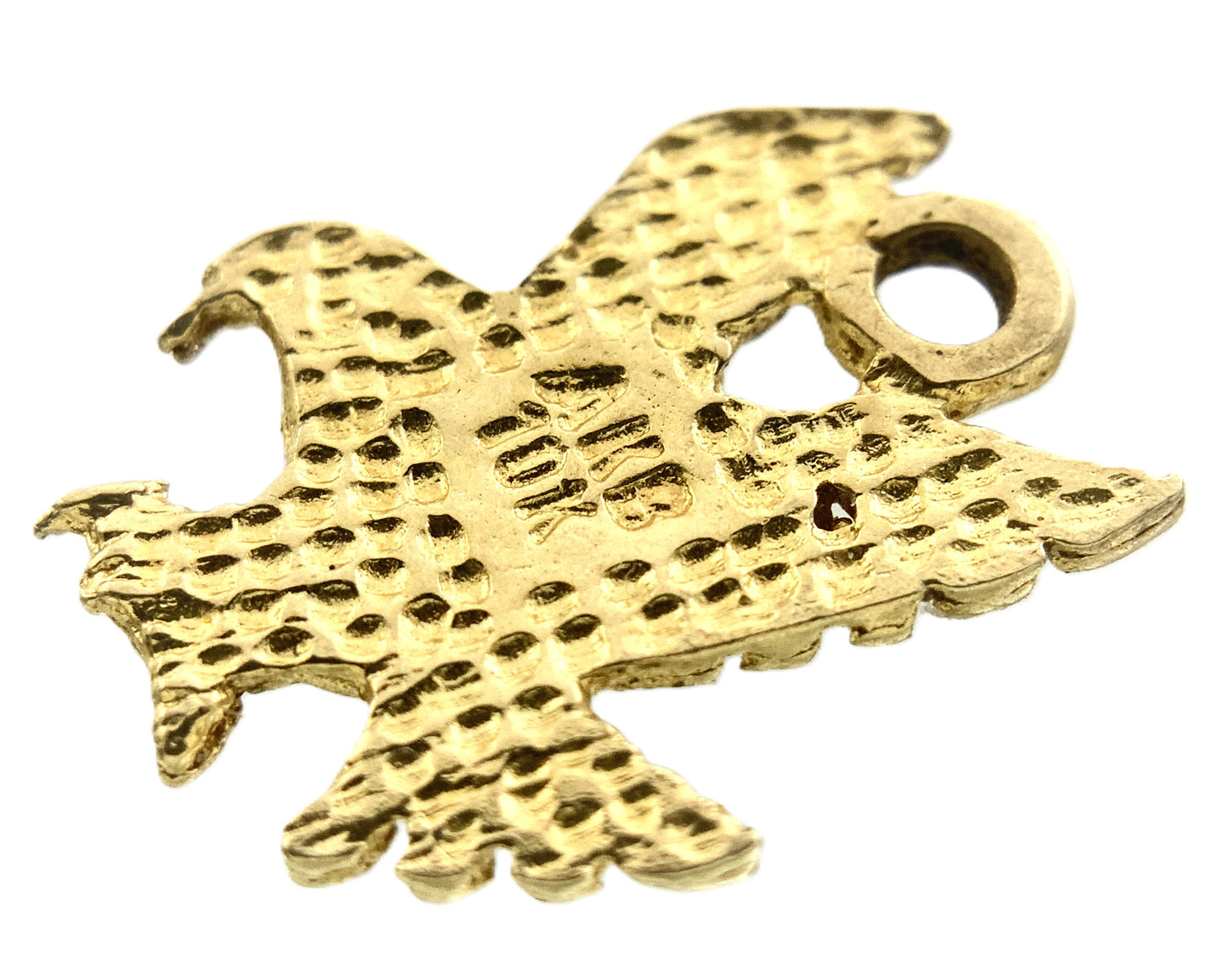 10K Yellow Gold Flying Eagle Charm Pendant AU313