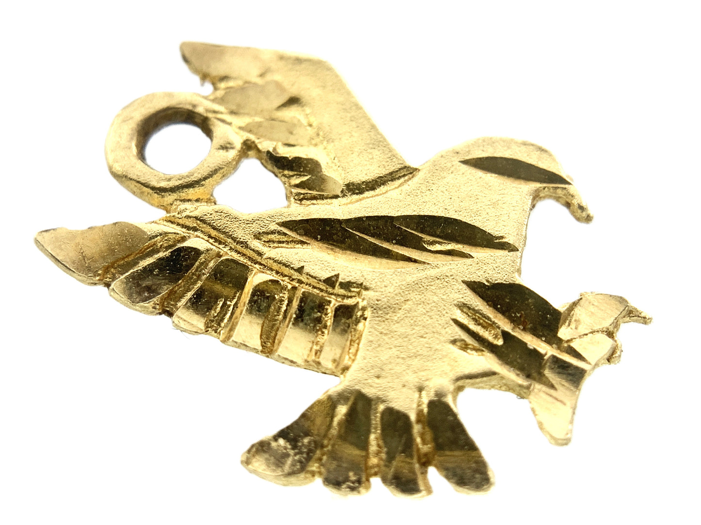 10K Yellow Gold Flying Eagle Charm Pendant AU313