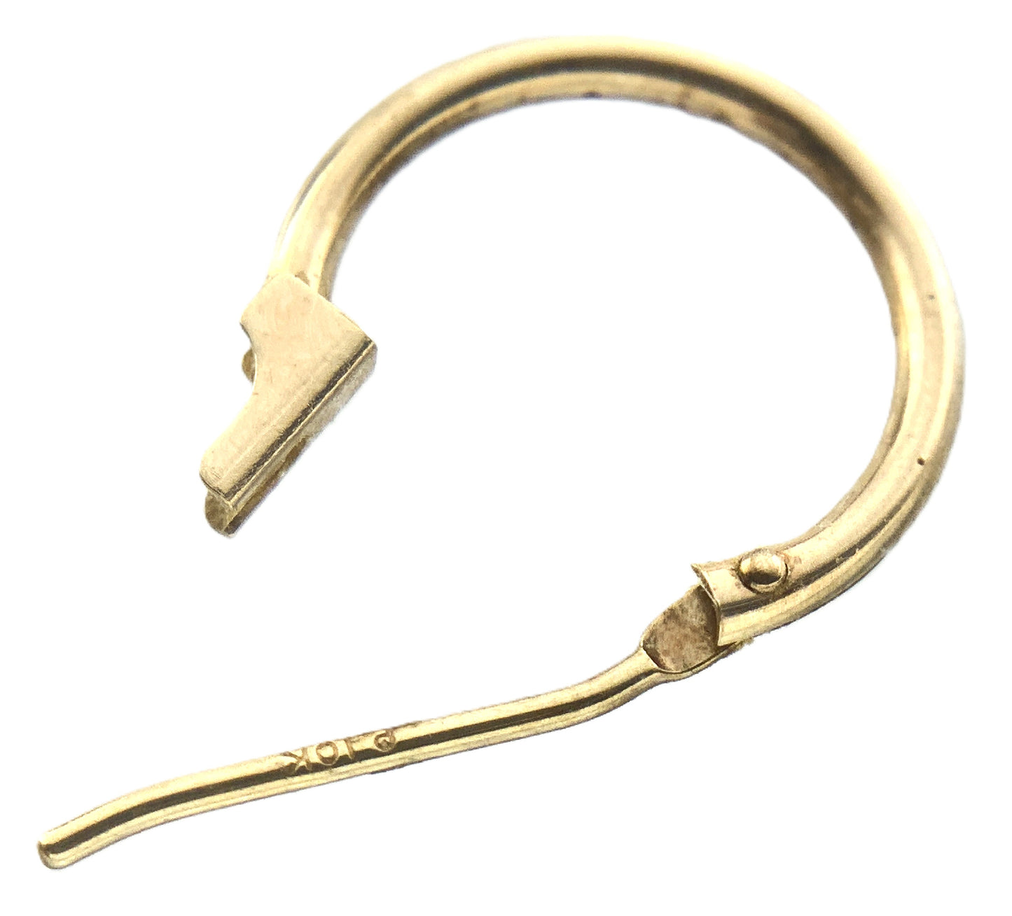 10K Yellow Gold  Hoop Earrings With Latch-Back Closure AU326