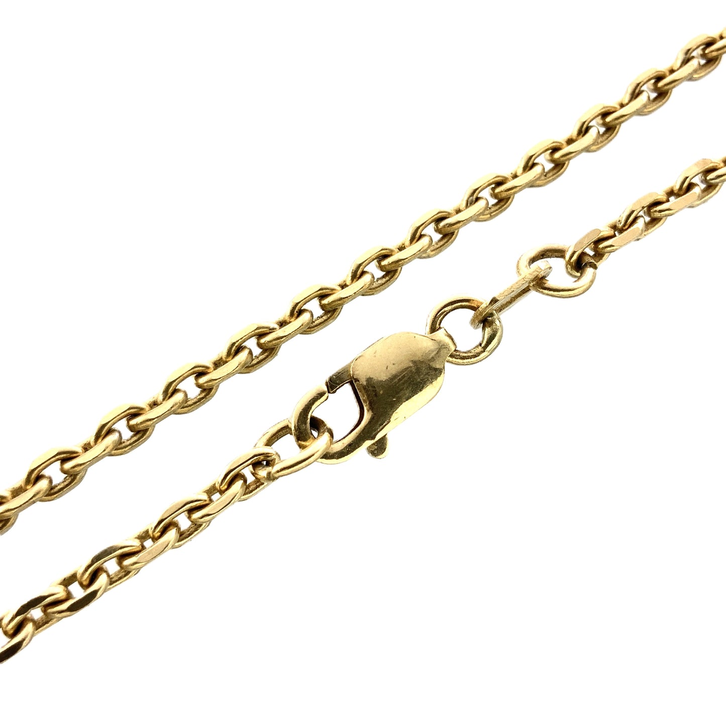 10K Yellow Gold Mariner Anchor Link 18.5 in x 2 mm  Chain Necklace AU327