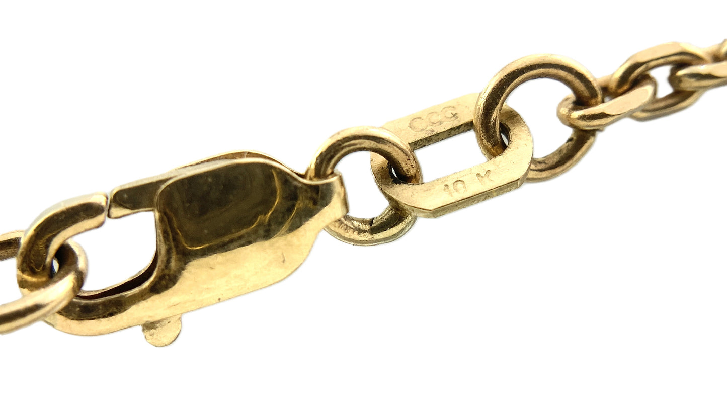 10K Yellow Gold Mariner Anchor Link 18.5 in x 2 mm  Chain Necklace AU327